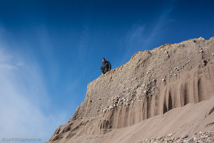 Platsen för NEZ 1&2 2012, Fredrik Malin mäter höjden