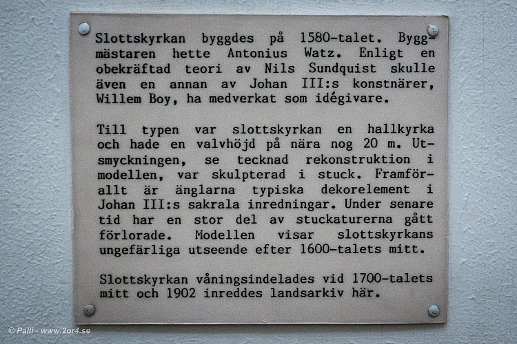 Om Johan III:s slottskyrka