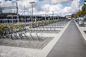 Cykelparkeringen på östra sidan av Resecentrum