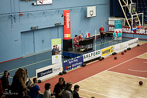 Uppsala Basket i Fyrishov. Pontus och Andreas planserar.