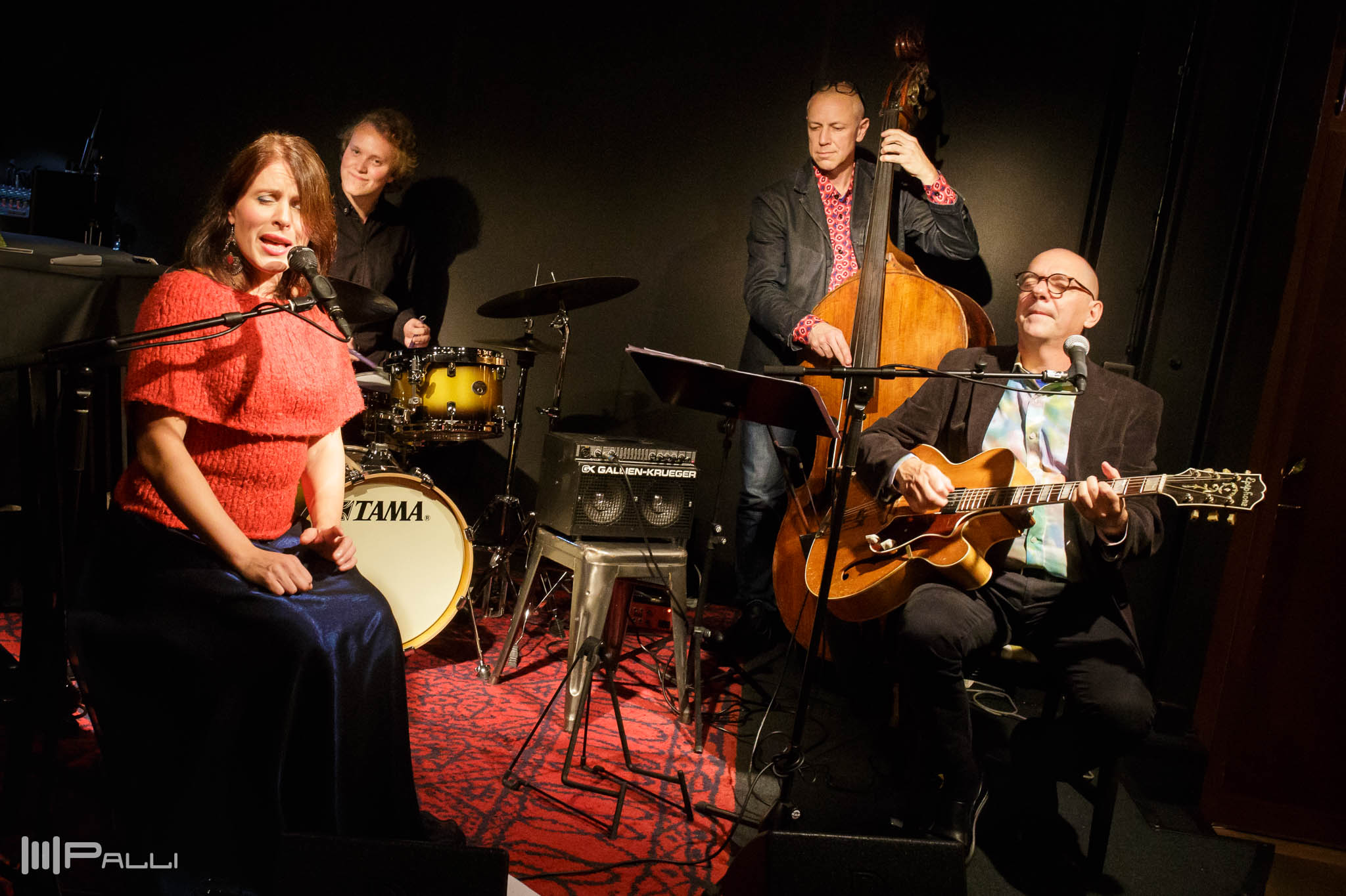 Andy Fite och  Helin-Mari Arder på Katalins Jazzbar.Magnus Peterson, bas.Arild Wahl, trummor. 11 oktober 2018